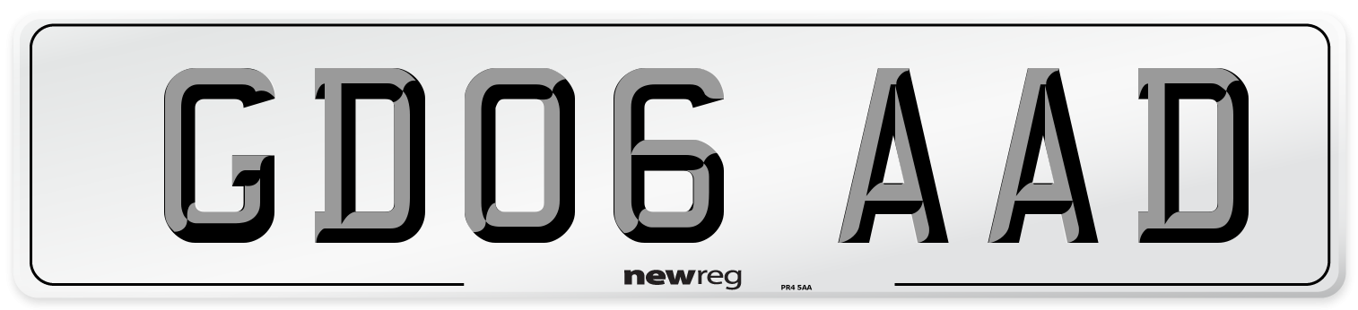GD06 AAD Number Plate from New Reg